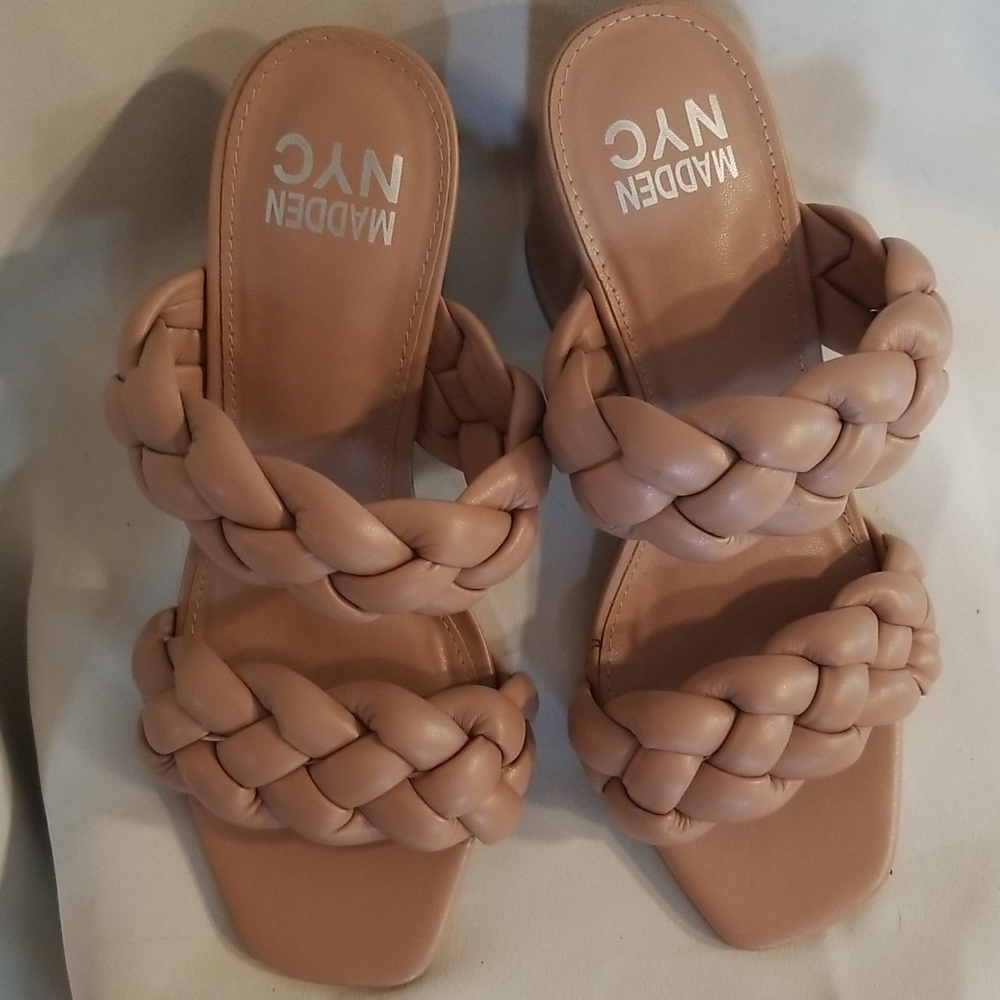 Madden NYC braided backless sandal Blush Color NWoT womens size 8 - Picture 5 of 5
